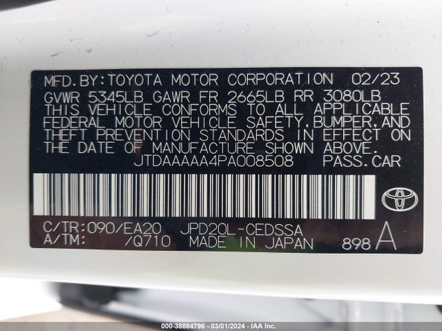 Toyota Mirai Xle 2023 JTDAAAAA4PA008508 Image 9