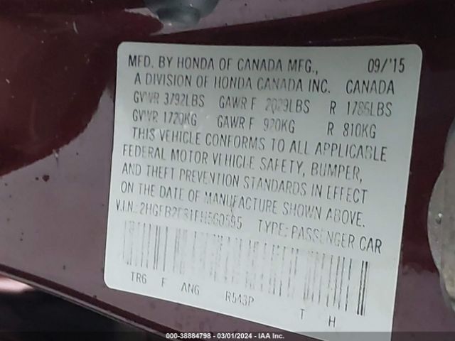 2HGFB2F81FH560595 Honda CIVIC EX