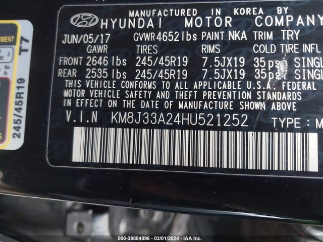 Hyundai Tucson Night 2017 KM8J33A24HU521252 Image 9
