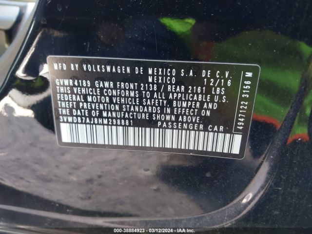 3VWDB7AJ8HM298881 Volkswagen Jetta 1.4t Se