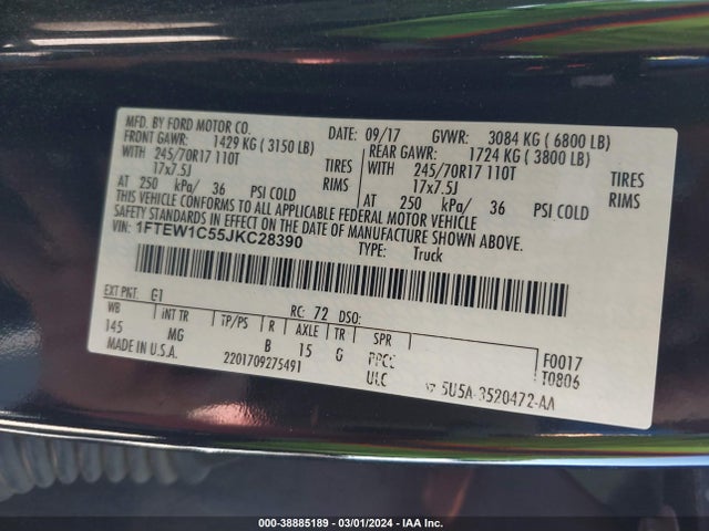Ford F-150 Xlt 2018 1FTEW1C55JKC28390 Image 9