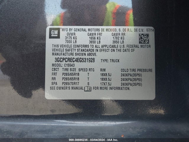 Chevrolet Silverado 1500 2lt 2014 3GCPCREC4EG531928 Image 9