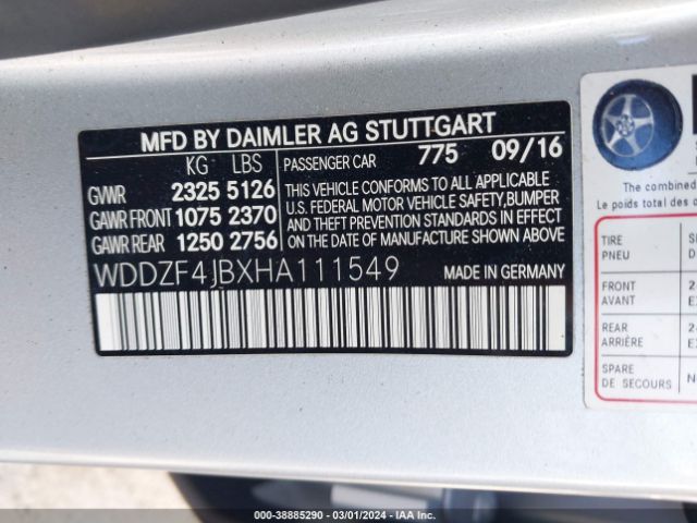 WDDZF4JBXHA111549 Mercedes-Benz E 300