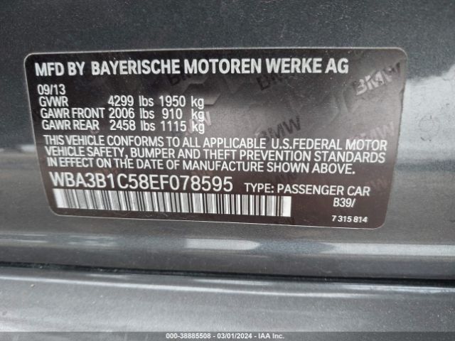 WBA3B1C58EF078595 BMW 320i