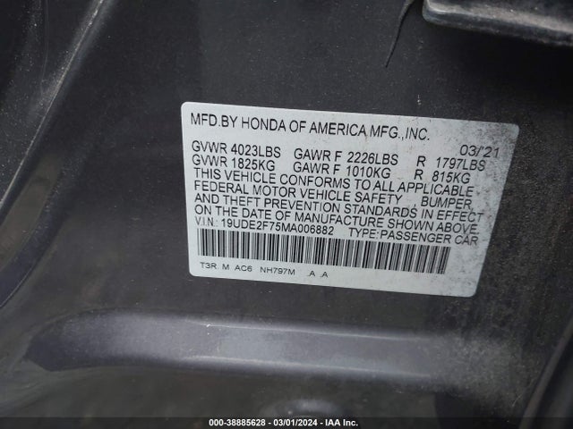 Acura Ilx Premium Package/technology Package 2021 19UDE2F75MA006882 Image 9