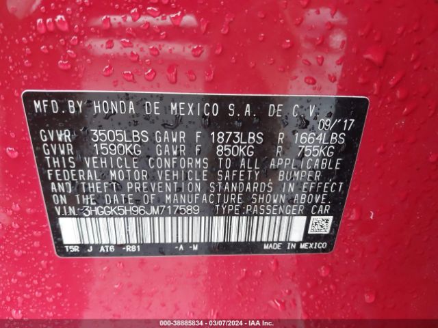 3HGGK5H96JM717589 Honda Fit Ex-l