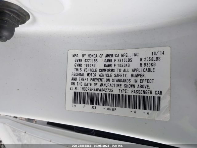 1HGCR2F55FA042735 Honda Accord Sport