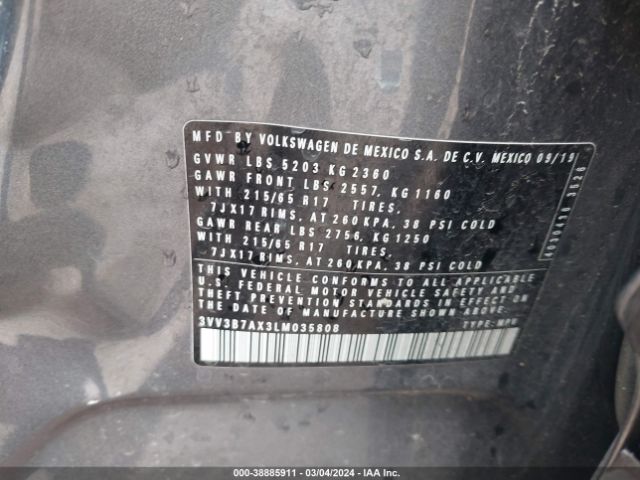 2020 VOLKSWAGEN TIGUAN 3VV3B7AX3LM035808 Photo 8