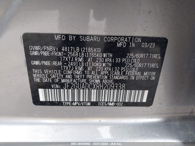 Subaru Crosstrek Premium 2024 JF2GUADCXRH209338 Image 9