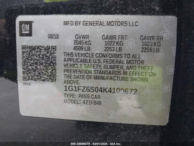 Chevrolet Bolt Ev Premier 2019 1G1FZ6S04K4100672 Image 9