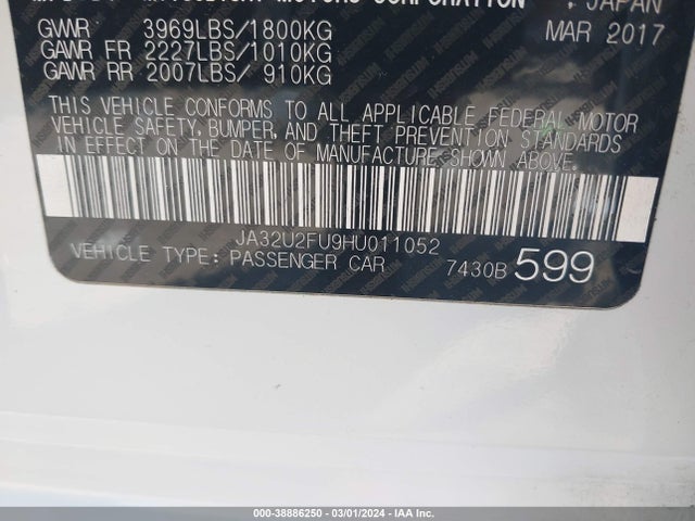 JA32U2FU9HU011052 Mitsubishi Lancer Es/le