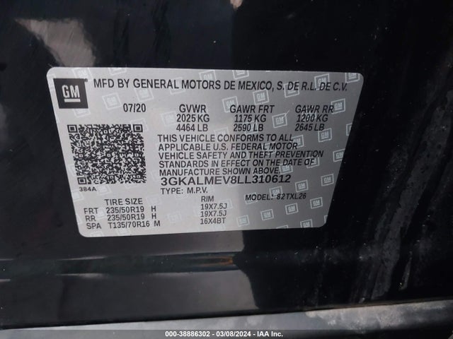 GMC Terrain Fwd Sle 2020 3GKALMEV8LL310612 Image 9
