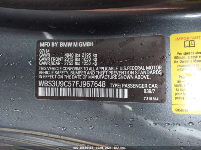WBS3U9C57FJ967648 BMW M4