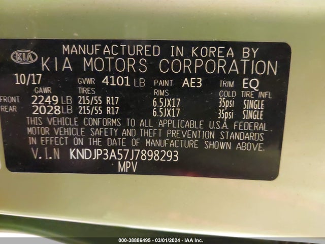KIA SOUL + 2018 KNDJP3A57J7898293 Image 9