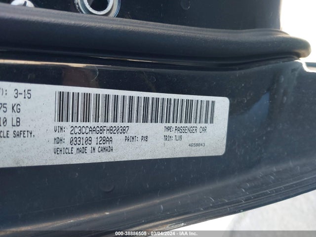 Chrysler 300 Limited 2015 2C3CCAAG8FH820387 Image 9