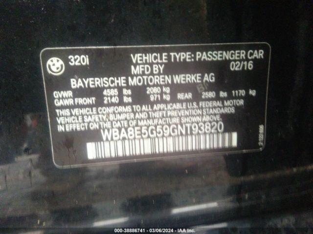 WBA8E5G59GNT93820 BMW 320i Xdrive
