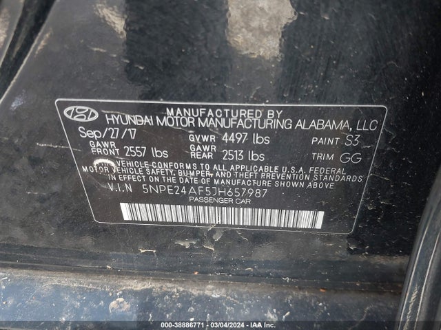 Hyundai SONATA SE 2018 5NPE24AF5JH657987 Image 9