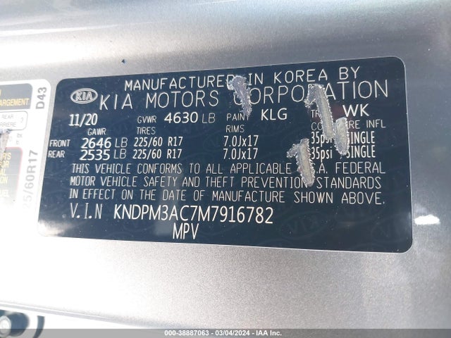 KIA Sportage Lx 2021 KNDPM3AC7M7916782 Image 9