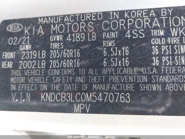 KIA Niro Lxs 2021 KNDCB3LC0M5470763 Image 9