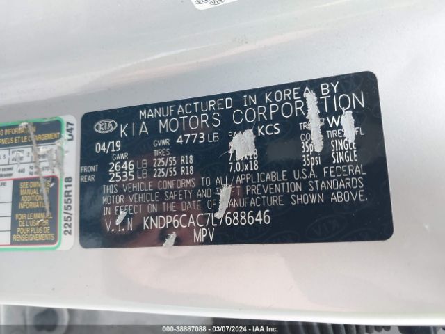 KNDP6CAC7L7688646 KIA SPORTAGE S