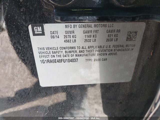 Chevrolet Volt 2015 1G1RA6E48FU104037 Image 9