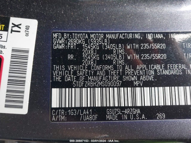 Toyota Highlander Platinum 2021 5TDFZRBH2MS090097 Image 9