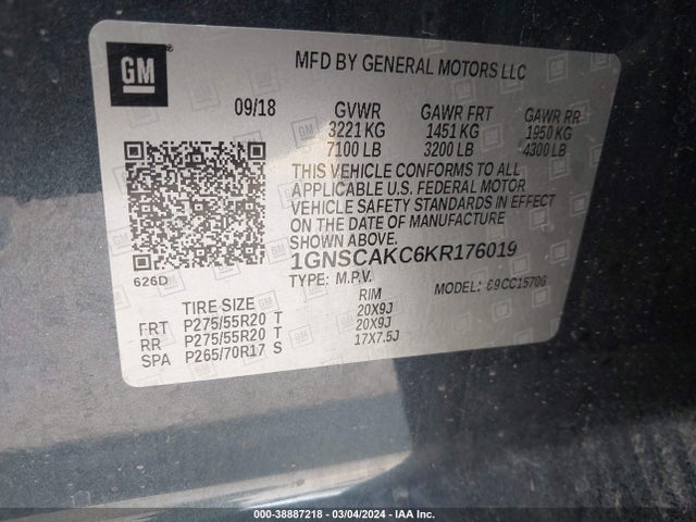 Chevrolet Tahoe Ls 2019 1GNSCAKC6KR176019 Image 9