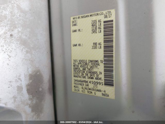 1N4AA6AP8HC450995 Nissan Maxima 3.5 Sl
