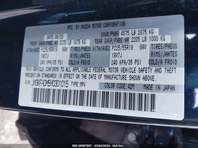 Mazda Cx-5 Grand Touring 2021 JM3KFADM5M0301015 Image 9