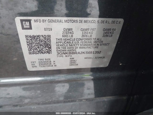 Chevrolet Blazer 2019 3GNKBBRA2KS691352 Image 9