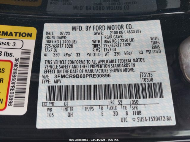 3FMCR9B60PRE00896 Ford Bronco Sport Big Bend