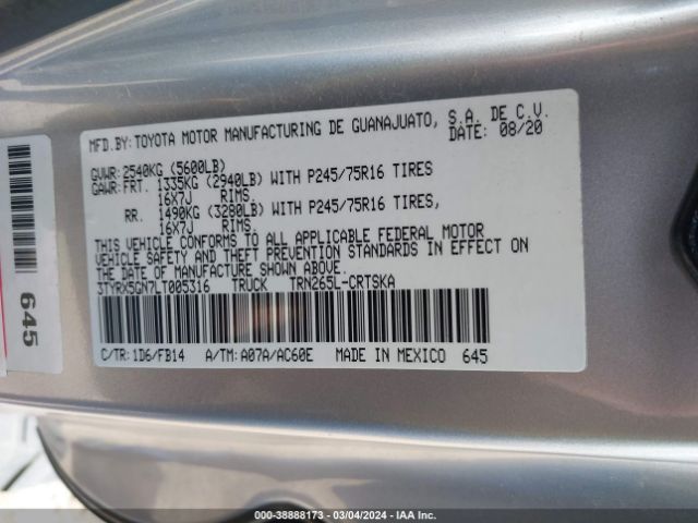 3TYRX5GN7LT005316 Toyota Tacoma Sr