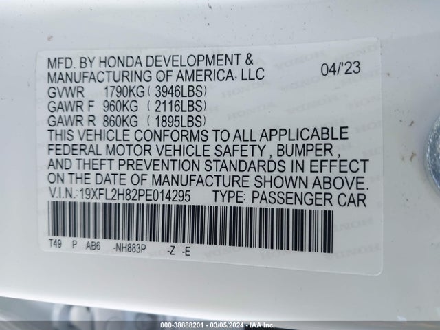 Honda Civic Sport 2023 19XFL2H82PE014295 Image 9