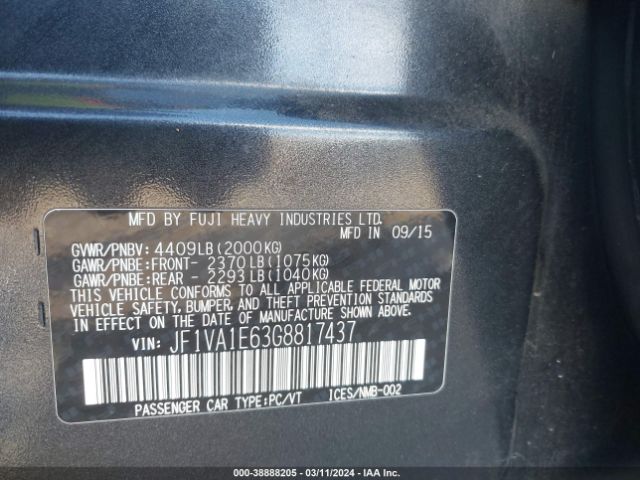 JF1VA1E63G8817437 Subaru Wrx Premium