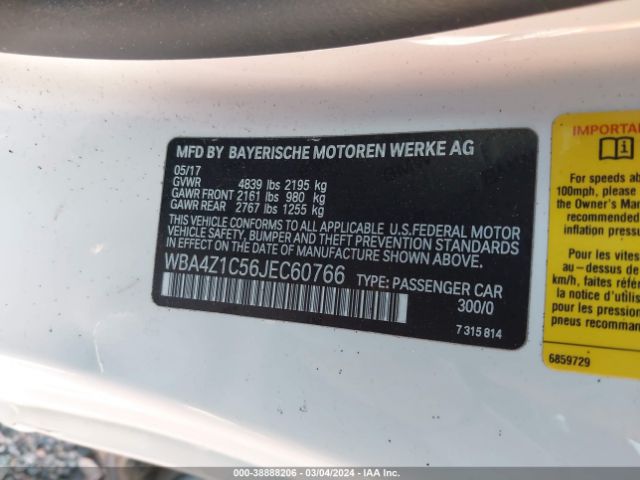 WBA4Z1C56JEC60766 BMW 430I