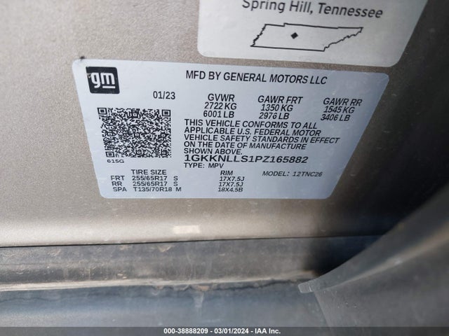 GMC Acadia Awd At4 2023 1GKKNLLS1PZ165882 Image 9