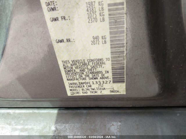 1N4BL3AP0FC135327 Nissan Altima 3.5 Sl