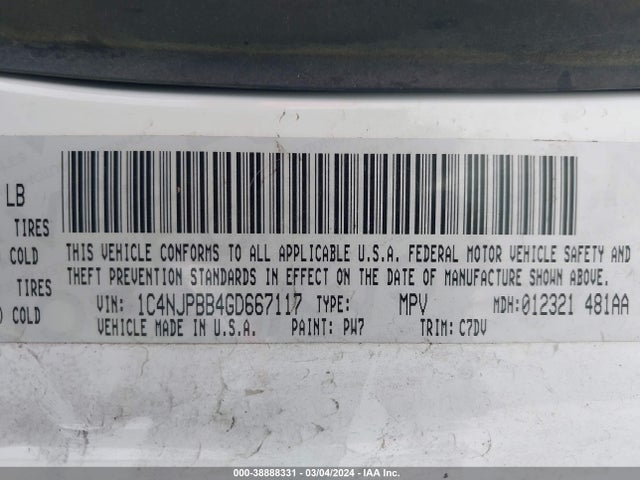 Jeep Patriot Sport 2016 1C4NJPBB4GD667117 Image 9
