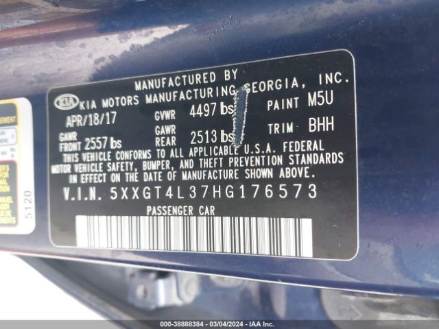 5XXGT4L37HG176573 KIA Optima Lx