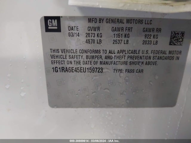 Chevrolet Volt 2014 1G1RA6E45EU159723 Image 9