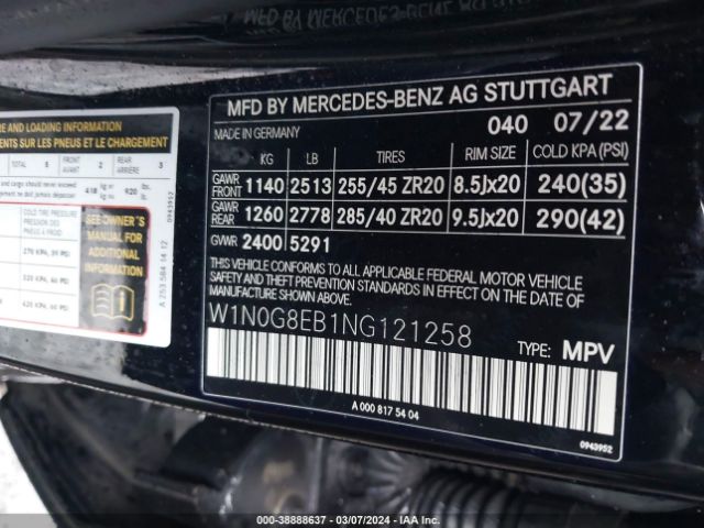 W1N0G8EB1NG121258 Mercedes-Benz Glc 300 4matic Suv