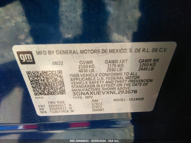Chevrolet Equinox Awd Lt 2022 3GNAXUEVXNL293676 Image 9