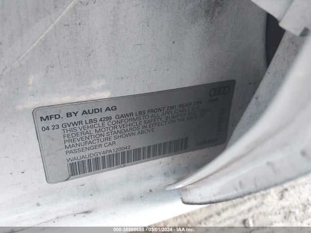 WAUAUDGY4PA120042 Audi A3 Premium 40 Tfsi Front-wheel Drive S Tronic