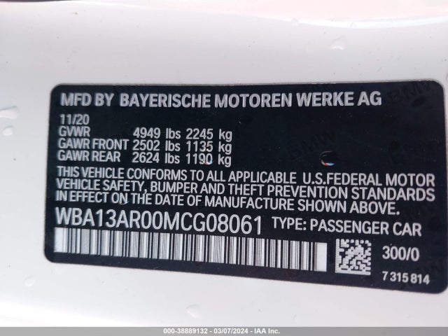 BMW M440i Xdrive 2021 WBA13AR00MCG08061 Image 9