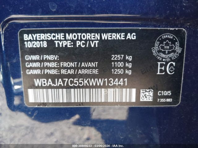 WBAJA7C55KWW13441 BMW 530i Xdrive