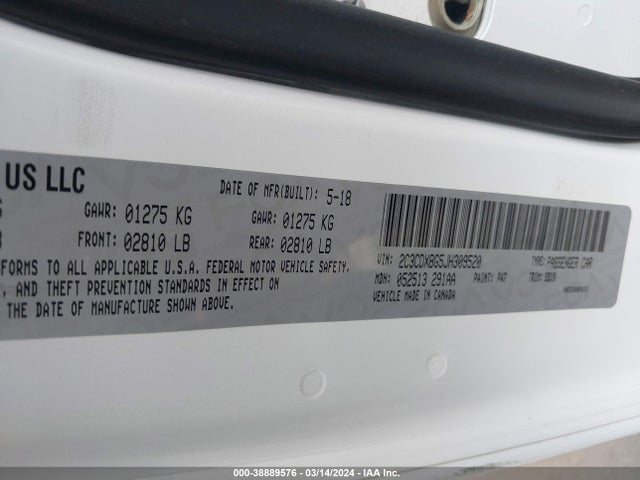 Dodge Charger Sxt Rwd 2018 2C3CDXBG5JH309520 Image 9
