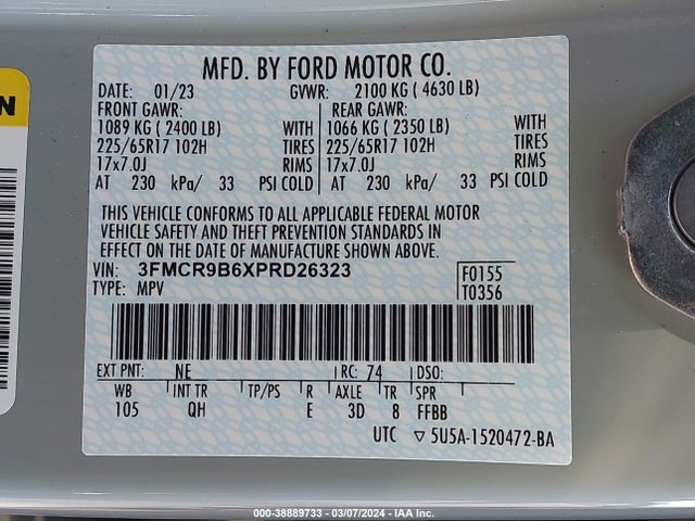 Ford Bronco Sport Big Bend 2023 3FMCR9B6XPRD26323 Image 9