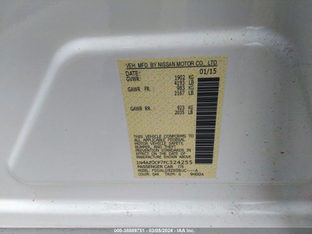 1N4AZ0CP7FC324255 Nissan Leaf Sl