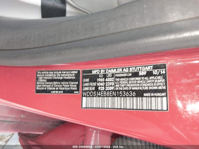 Mercedes-Benz CLA 250 2014 WDDSJ4EB8EN153636 Image 9