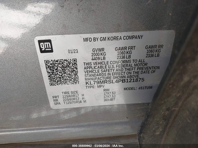 Chevrolet Trailblazer Awd Lt 2023 KL79MRSL4PB121875 Image 9